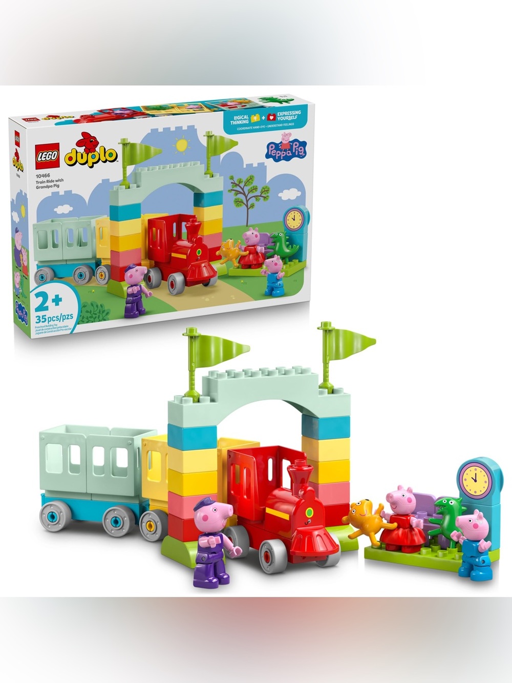 LEGO DUPLO Peppa Pig Train Ride With Grandpa Pig Ages 2+ - 3 Figures - 10466